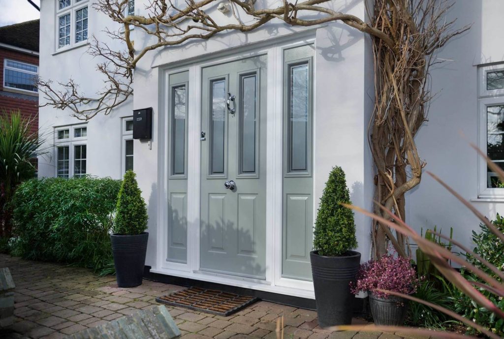 sage green composite front door