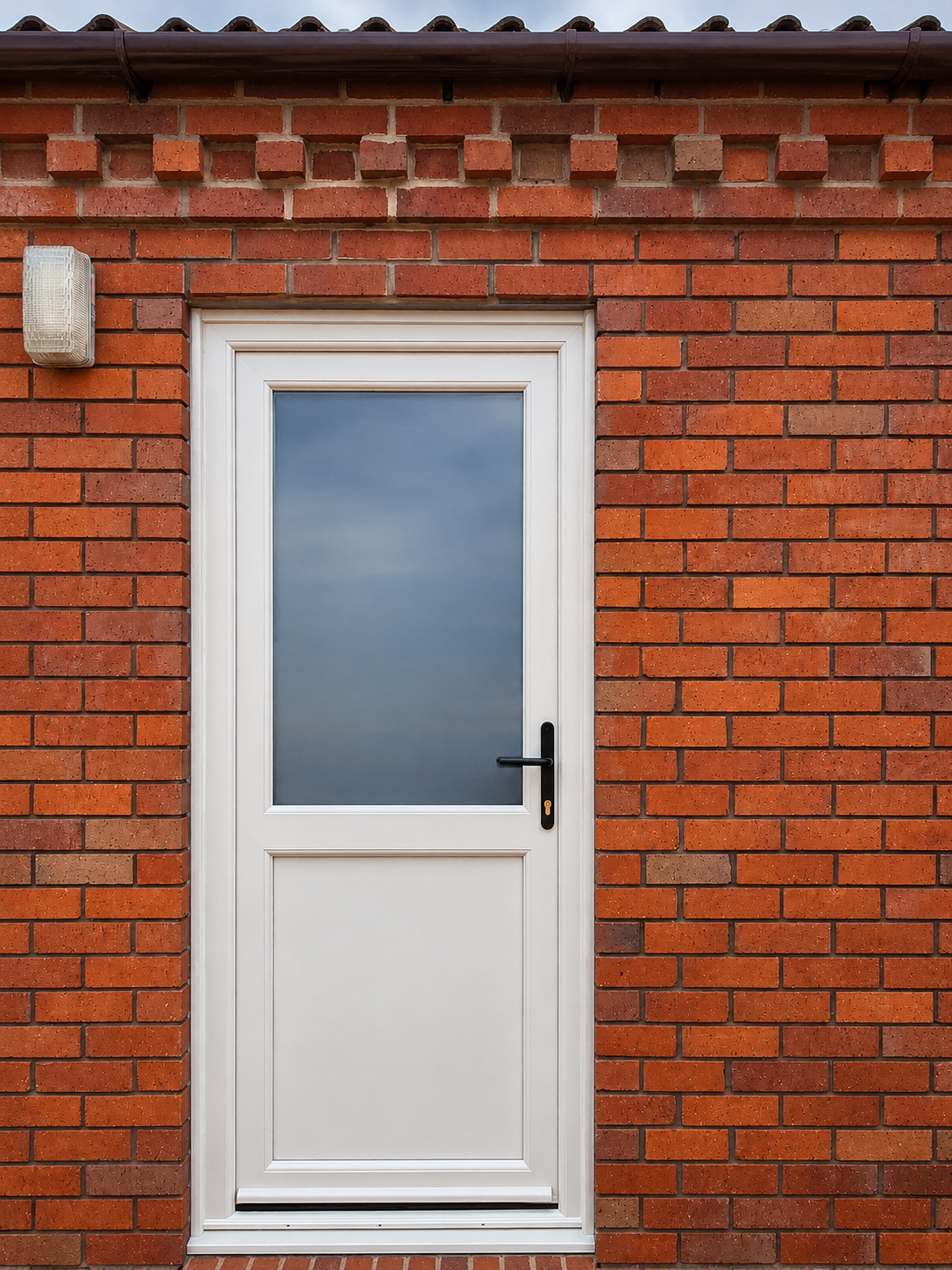 White uPVC back door